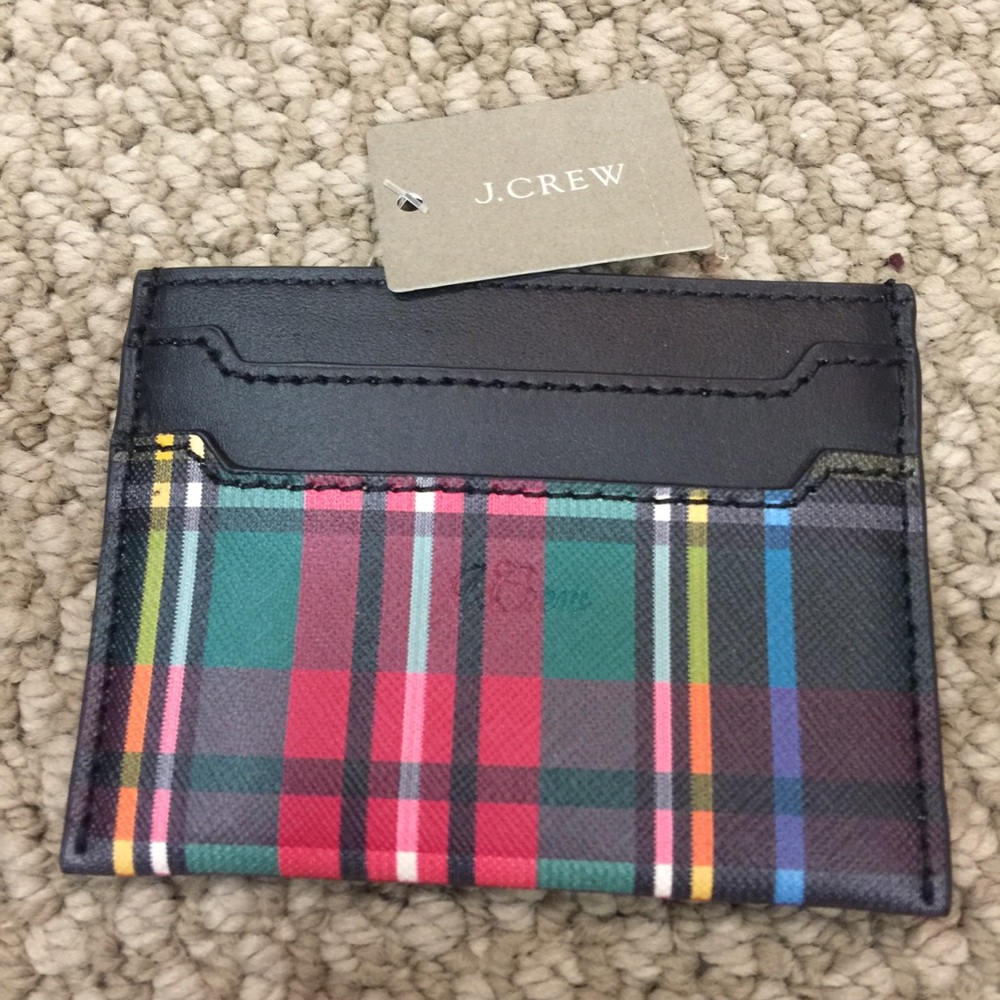 J.CREW Plaid Card Wallet